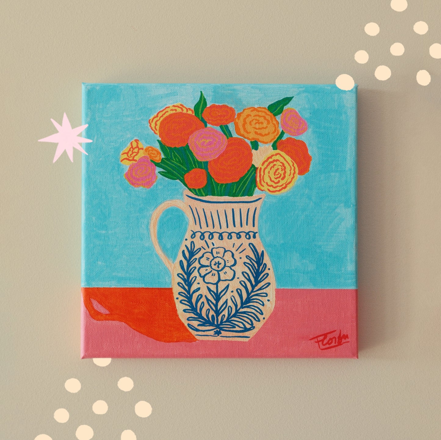 Las Flores - Acrylic on Canvas